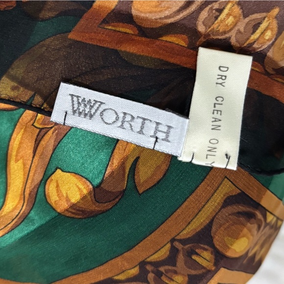 WORTH Women’s Elegant Silk Gold Detailing Scarf - Picture 11 of 14